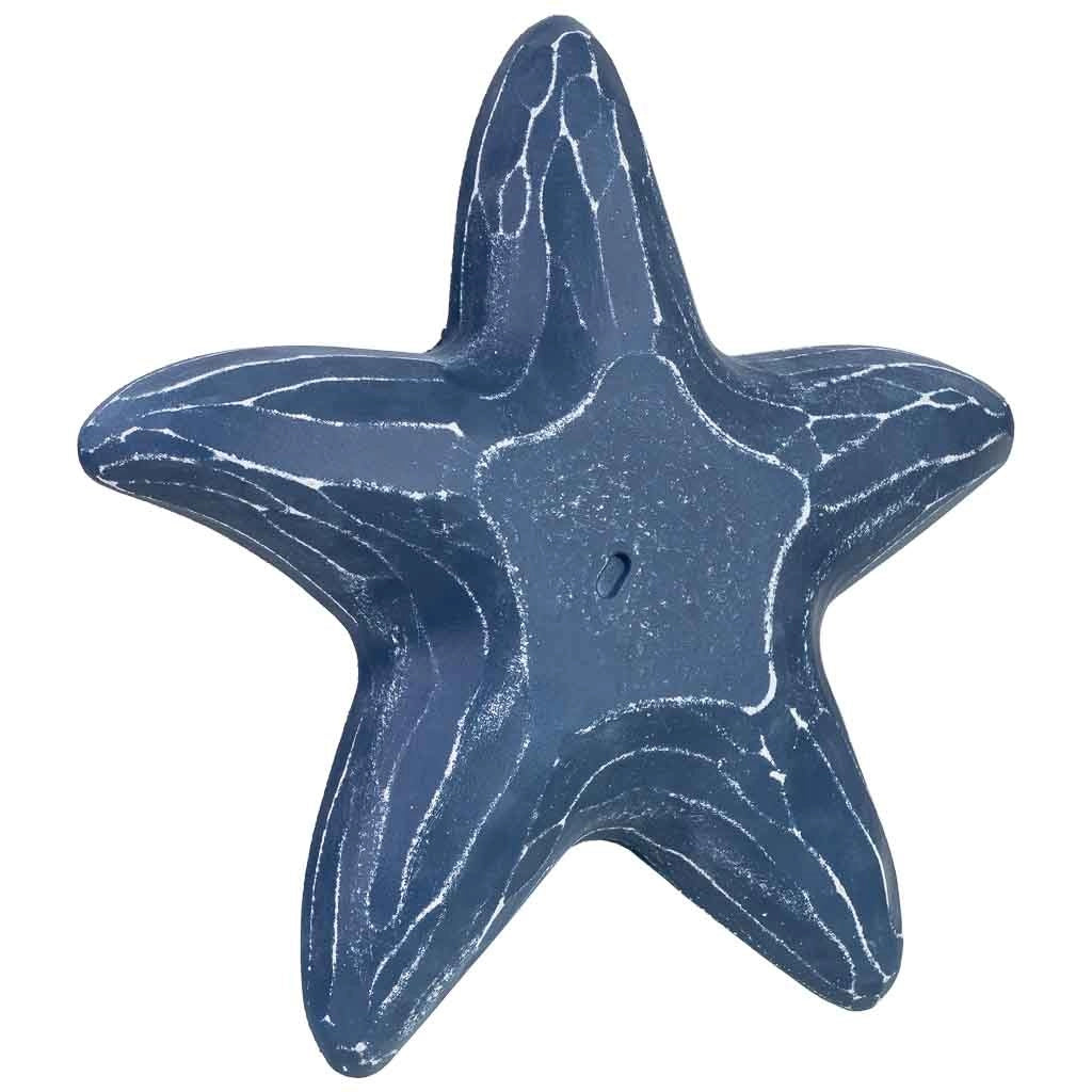 Bandeja de decoración estrella de madera azul 40x39x5h cm