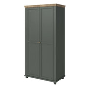 Armadio 110x220 con 2 porte. Colori verde e rovere. Collezione ASSIA.