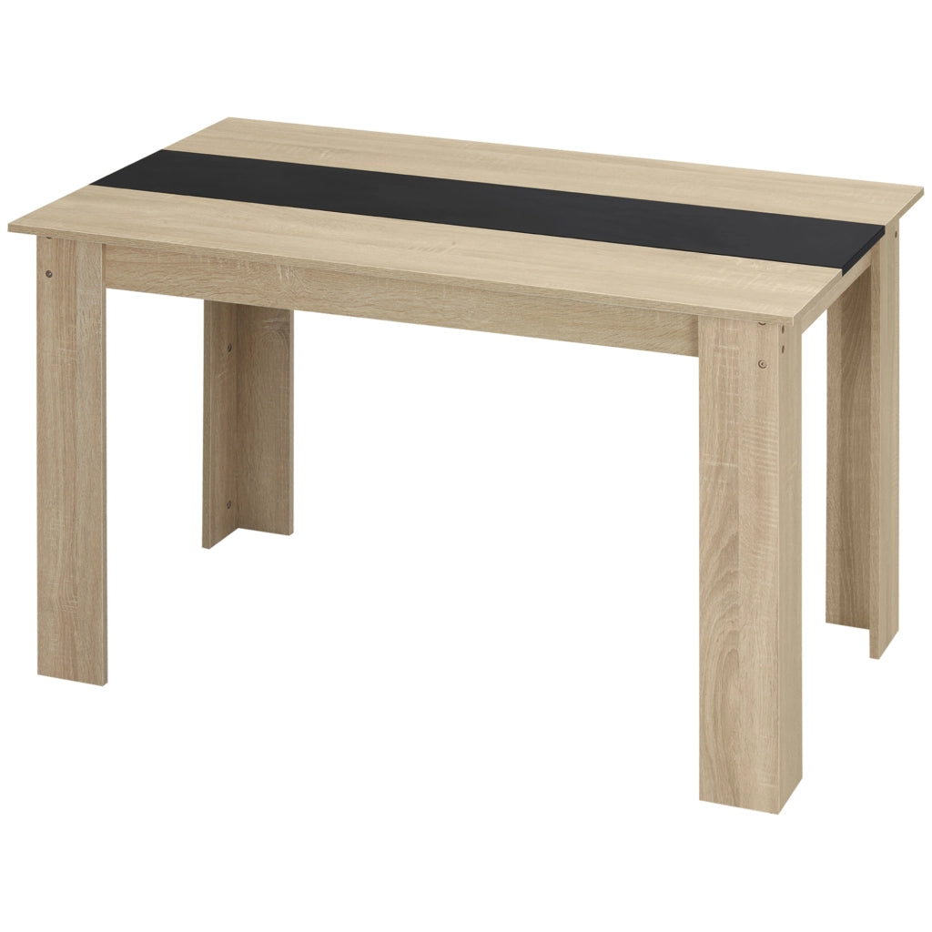 Tavolo da Pranzo Allungabile Moderno in Legno per 6 Persone ¨C Zephmum ¨C Legno e Nero 120x69x75