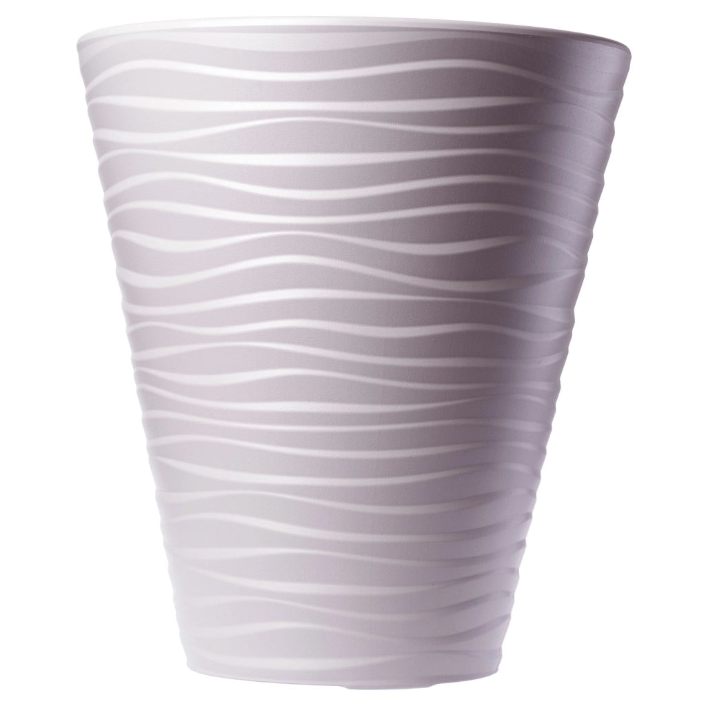 Vaso da fiori KADAX da 40 cm con coperchio e inserto, in plastica beige.