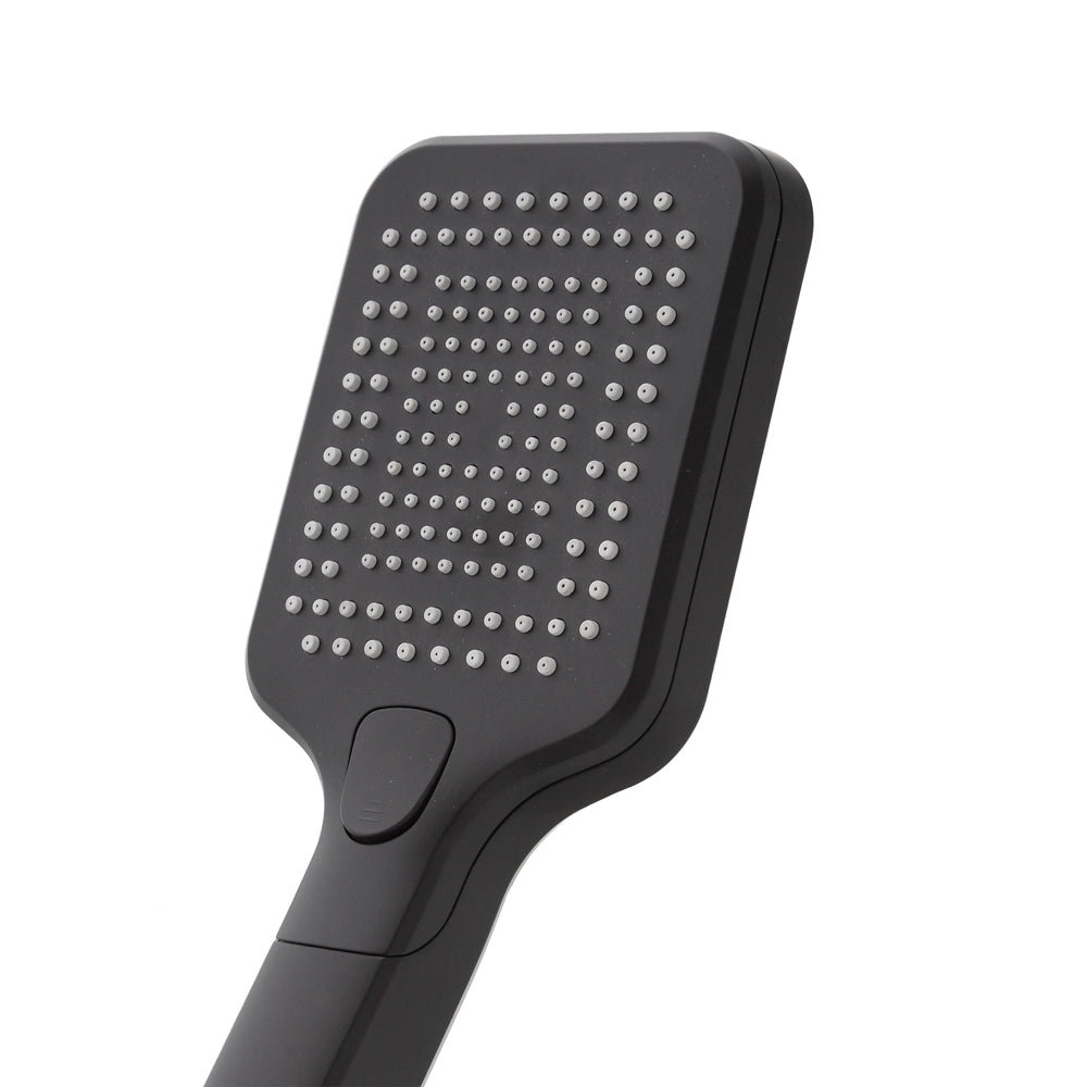 Doccetta quadrata 26,6 cm con tre tipi di getto nero opaco in ABS Hidra