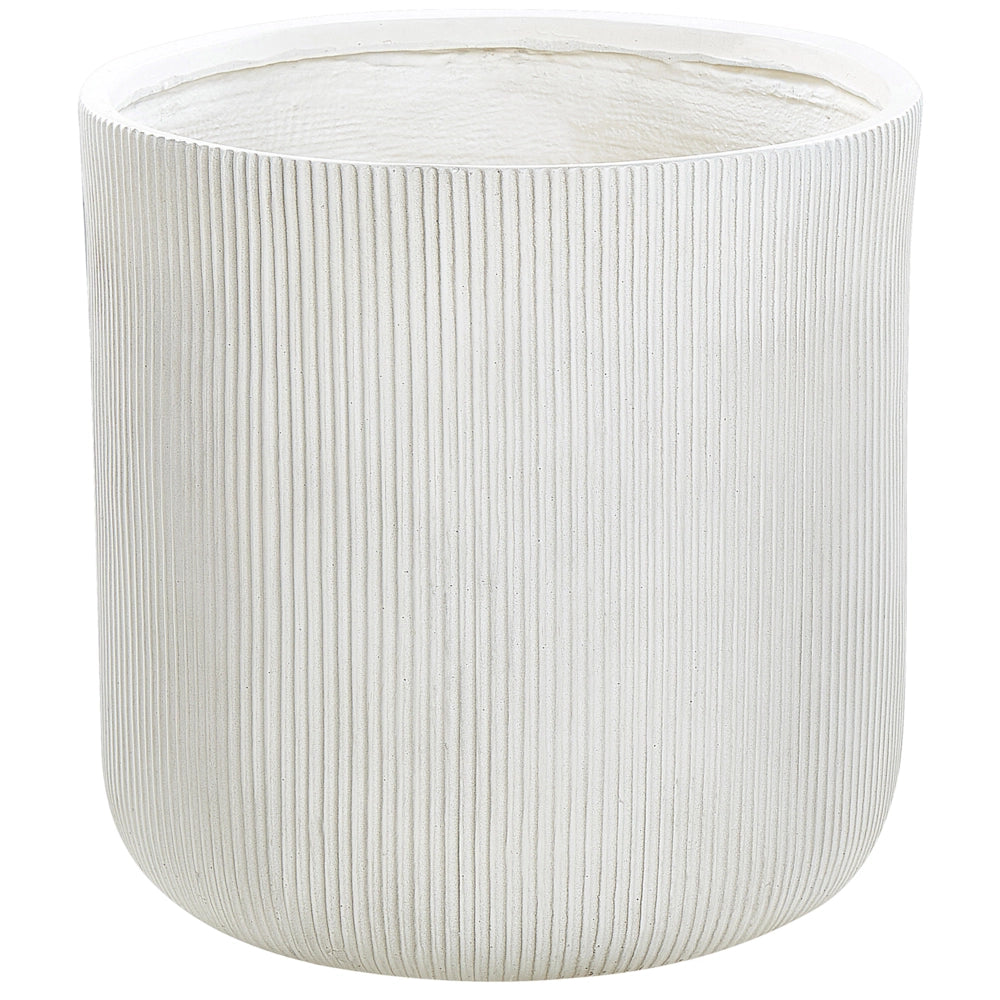 Vaso da fiori per in fibra di argilla bianco 55 x 55 x 55 cm giardino esterno terrazzo