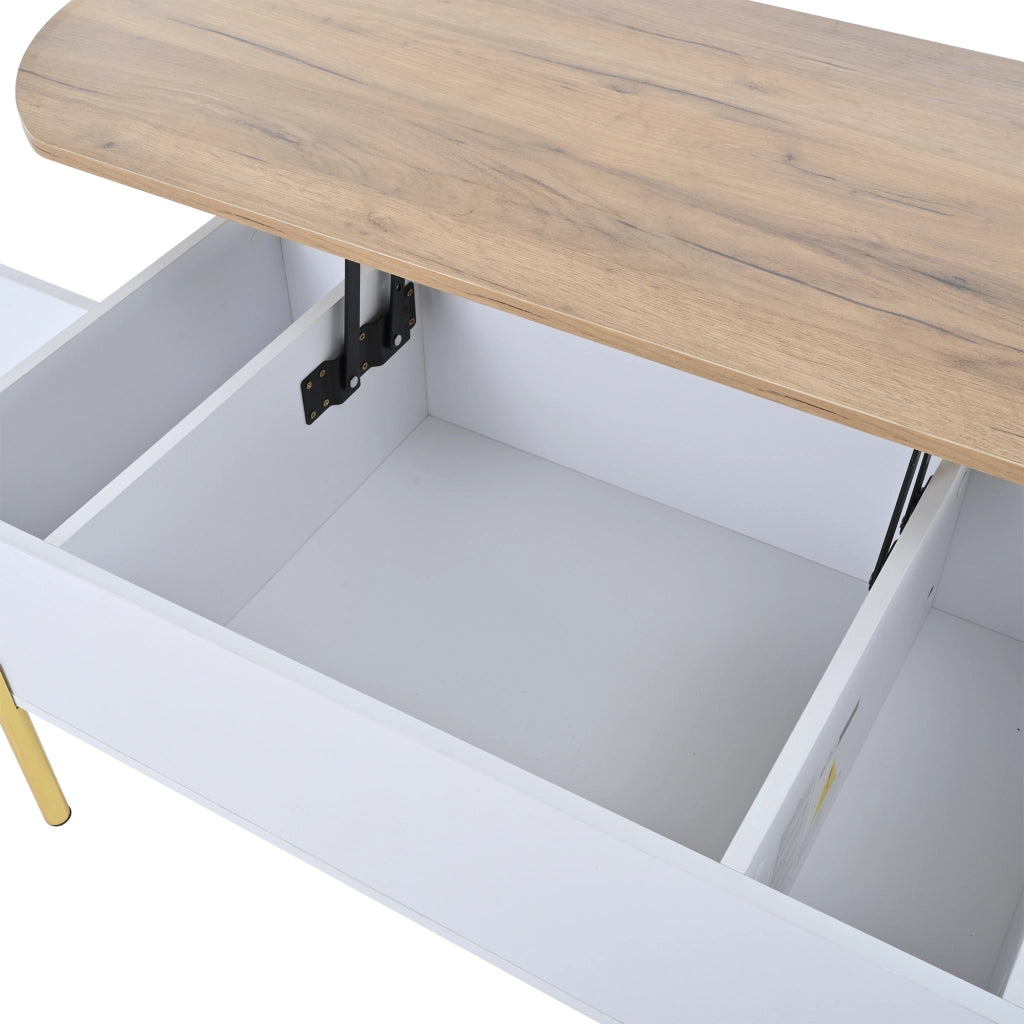 Tavolino da caffè alzabile con vano nascosto e 7 vani - per soggiorno - in MDF