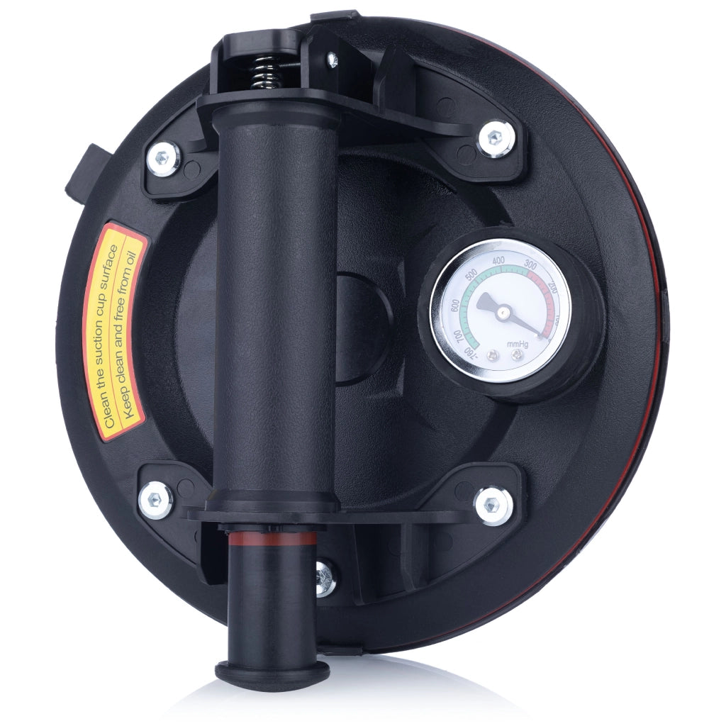 Ventosa a Vuoto con Manometro – Capacità 200 kg | Diametro 200 mm, Materiale ABS e Gomma