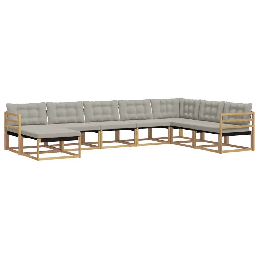 Set di divani da esterno 8 pz Bianco e Grigio Chiaro 3388961