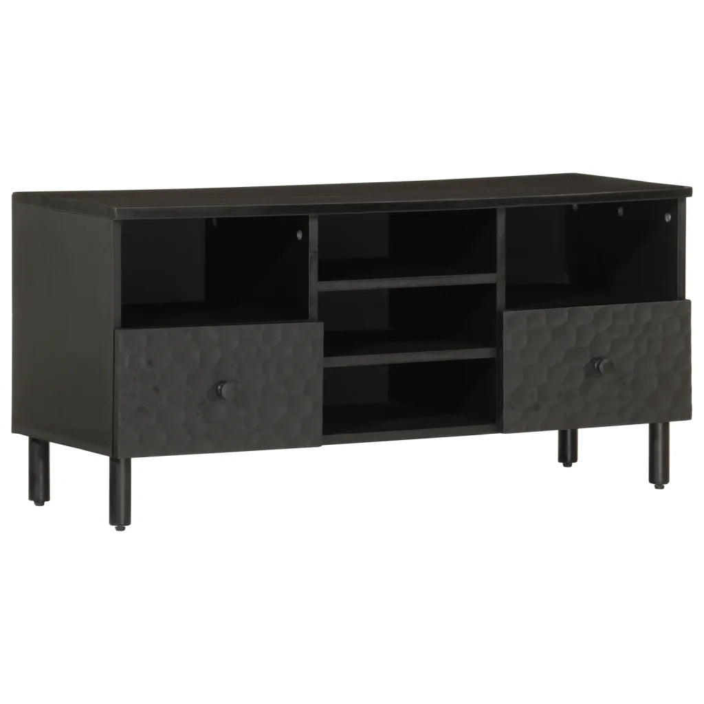 Mobile Porta TV Nero 100x33x46 cm in Legno Massello di Mangocod mxl 90099