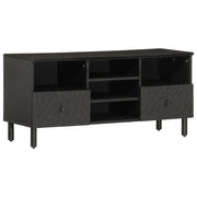 Mobile Porta TV Nero 100x33x46 cm in Legno Massello di Mangocod mxl 90099