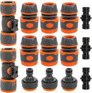Impianto di giunzione per tubi 1/2 pollici - Set di connettori per tubi 14 pezzi - Impianto di connessione per tubi - Giunzione per tubi - Connettore per allungamento di tubi - Fitting per acqua esterno - Impianto di connessione per tubi esterni