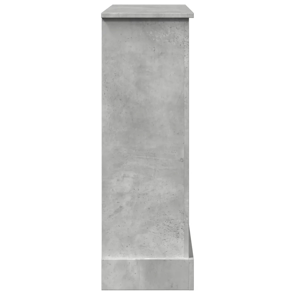 Cornice per Camino-Rivestimento per Camino Grigio Cemento 90x30x90 cm in Truciolato