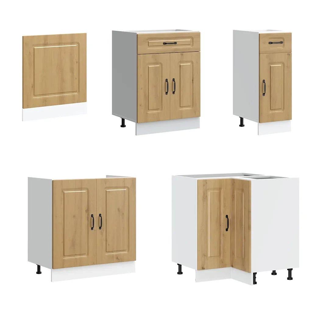 Set Mobili da Cucina 11 pz Kalmar Rovere Artigianale Truciolato