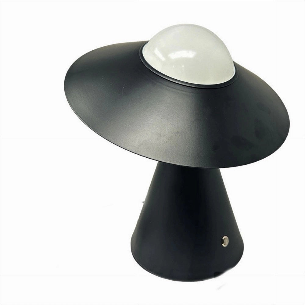 Trade Shop - Lampada Da Tavolo Decorativa Con Paralume A Cappello Orientabile Lume E27 D13 - Nero
