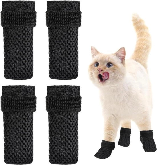 Pannolari per cani e gatti | Flessibili e respiranti | 4 pezzi | Tessuto inerziale | Protezione per le zampe | Scarpe per gatti | Igiene per animali domestici | Tagliare le unghie.