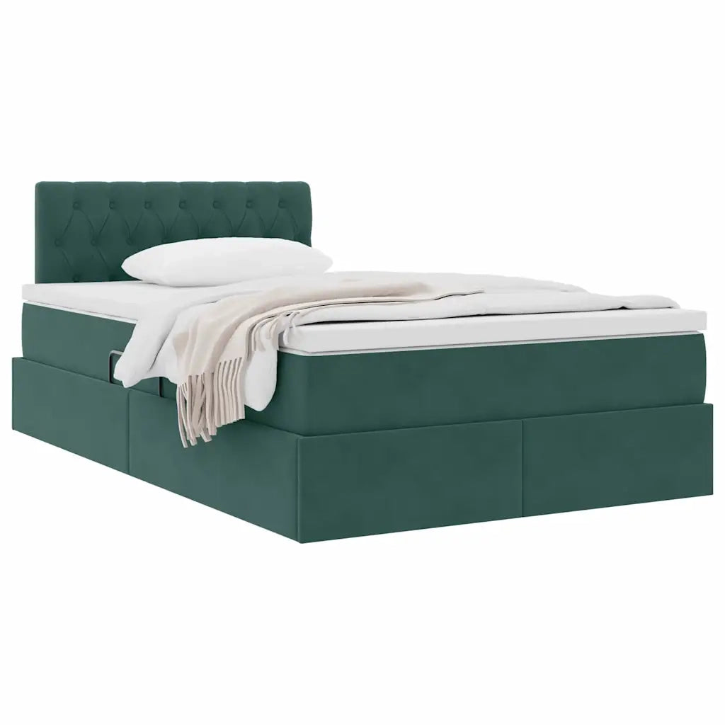 Letto con Contenitore Verde Scuro 120 x 200 cm Velluto 3370812