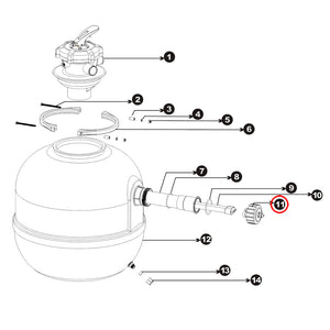 Pezzo di ricambio: connessione UV filtri a sabbia per laghetti CSF-500