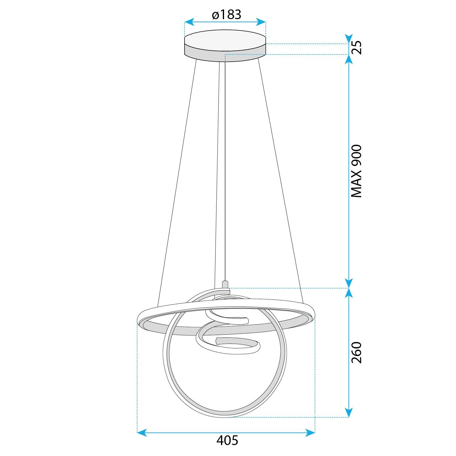 Lampada A Sospensione Led G066-cp Gold