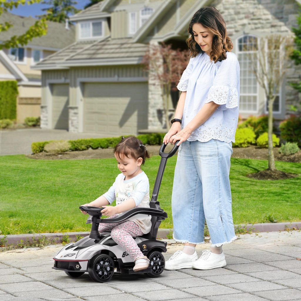 Portagiochi per Bambini 1-3 Anni con Volante e Klaxon ¨C Zephmum ¨C Bianco