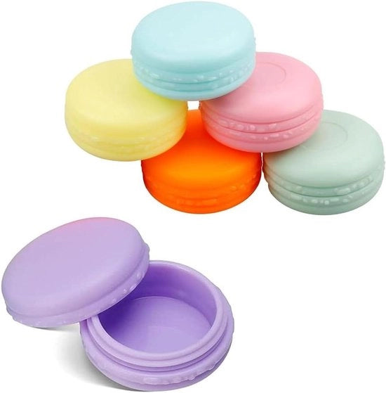 Set di 6 flaconi di viaggio resistenti all'umidità e contenitori per articoli igienici da bagno. 10ml flaconi in plastica con coperchi.