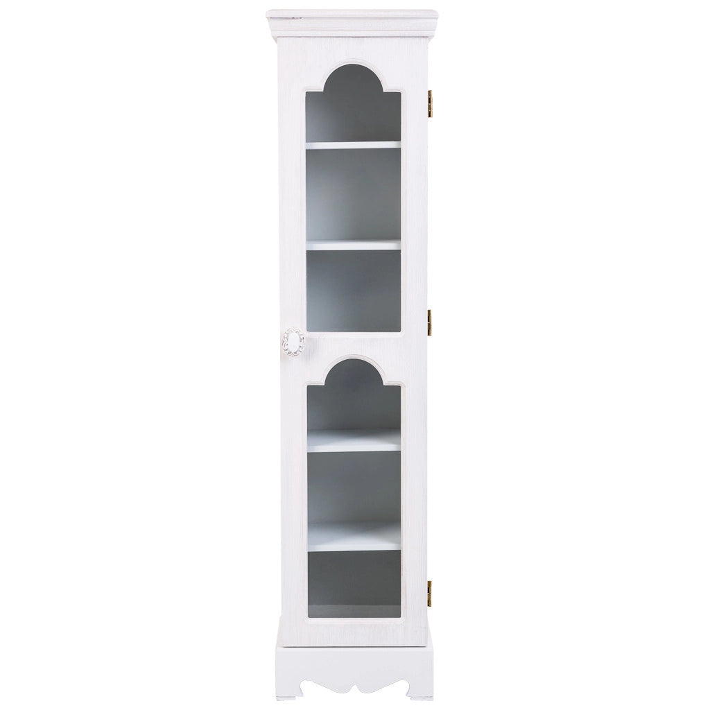 Vetrina in legno e vetro ad 1 anta bianca 24x20x98,5