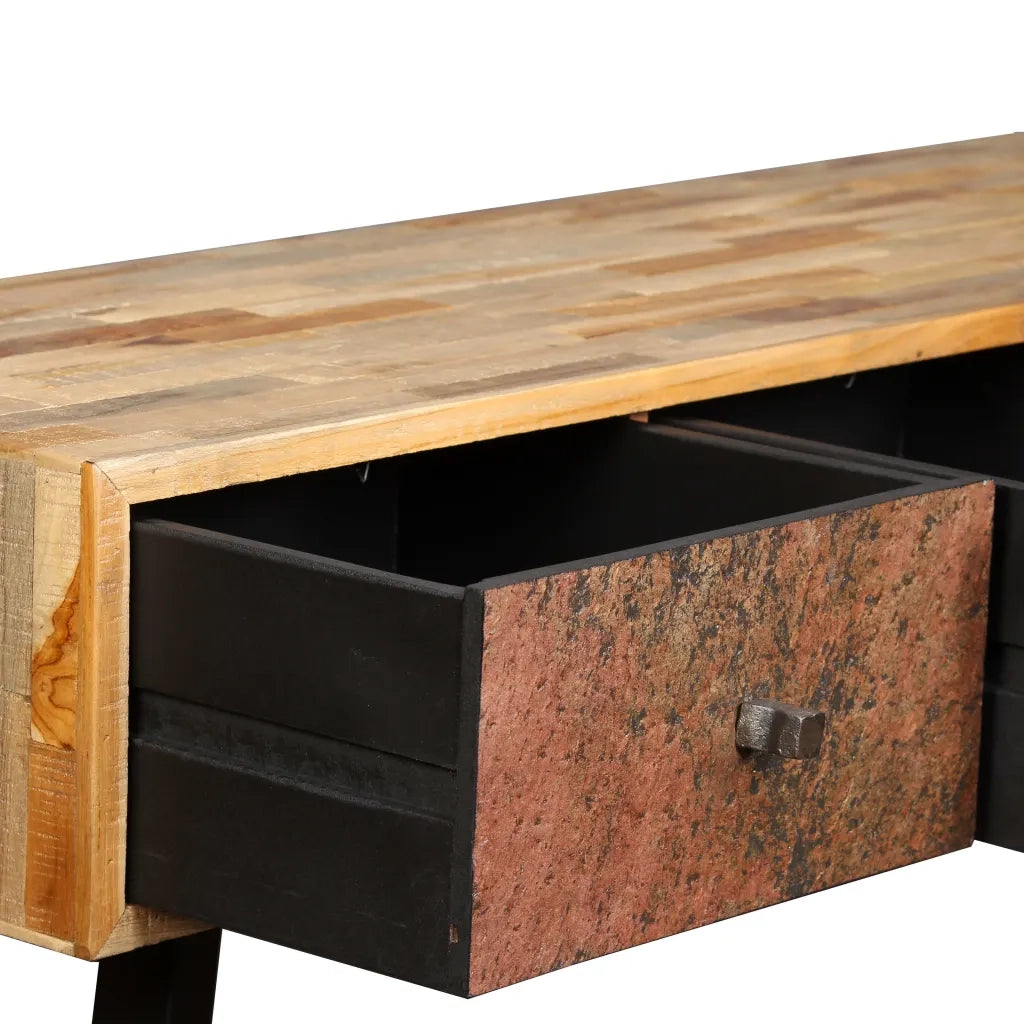 Tavolo Consolle in Legno Massello di Teak 120x30x76 cm 245403