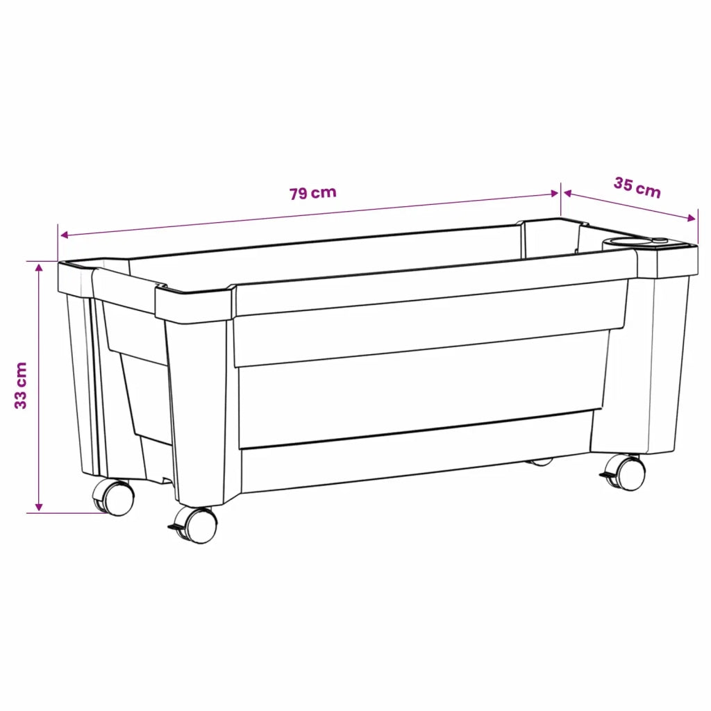 Vaso Calypso con Ruote Antracite 79 x 35 x 33 cm PP CFW2739994