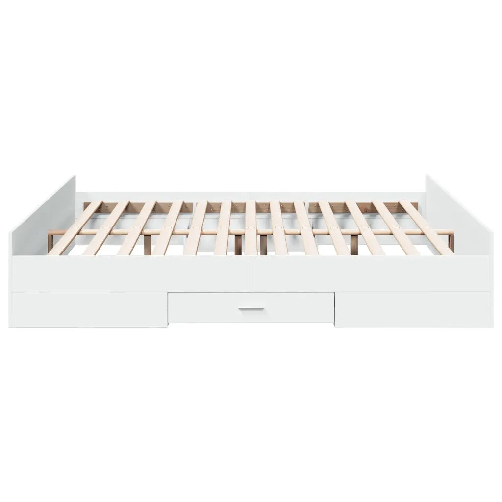 Giroletto con Cassetti Bianco 180x200 cm in Legno Multistrato