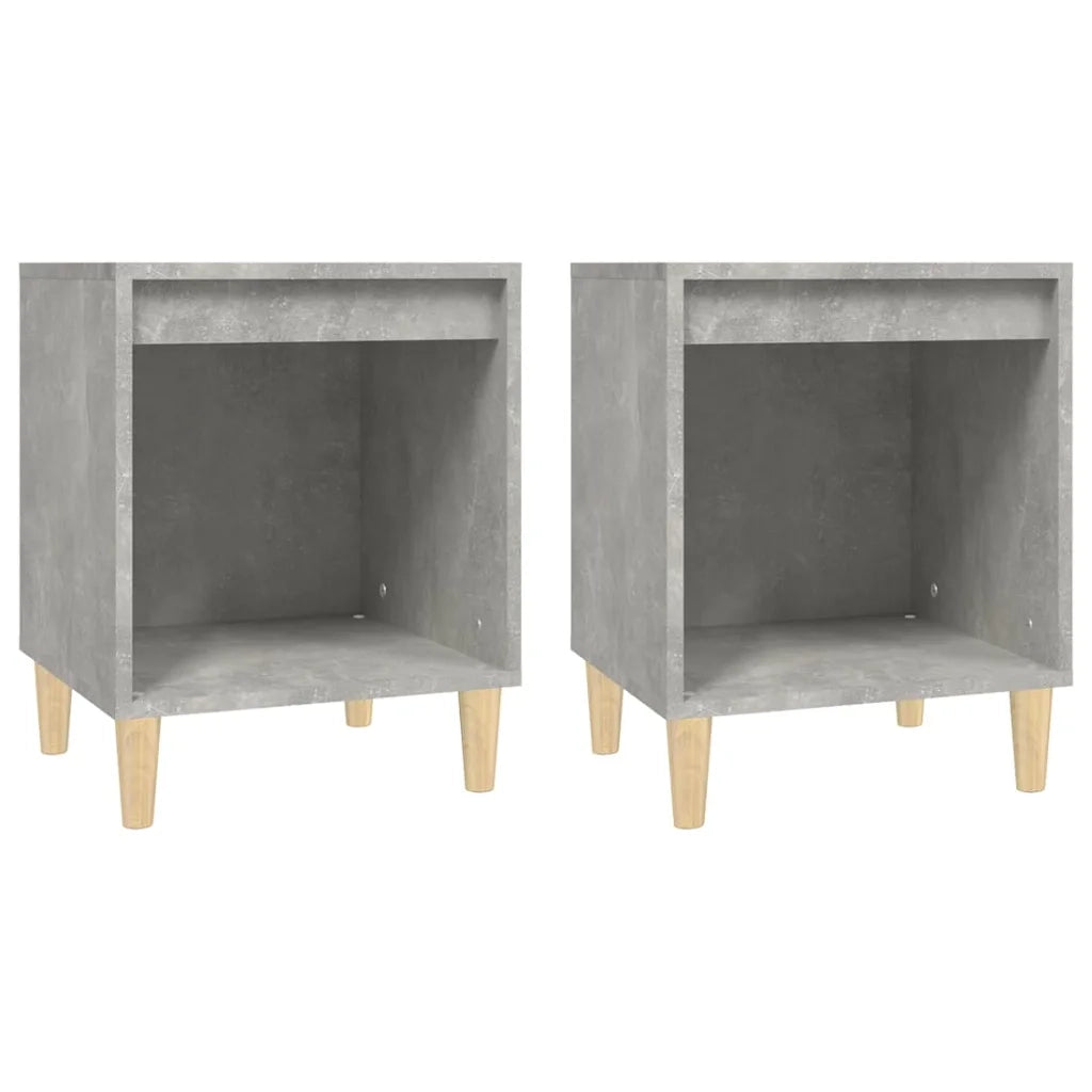 Comodini 2 pz-Set di 2 Tavolino da notte Grigio Cemento 40x35x50 cm 462268