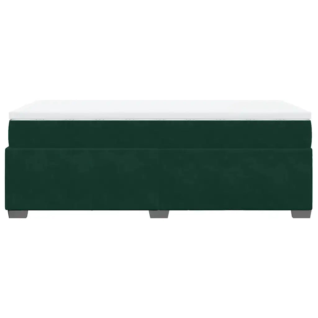 Giroletto a Molle con Materasso Verde Scuro 80x200 cm Velluto