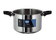 Pentola da cucina ad induzione in acciaio inox 2 manici linea natura 20 cm