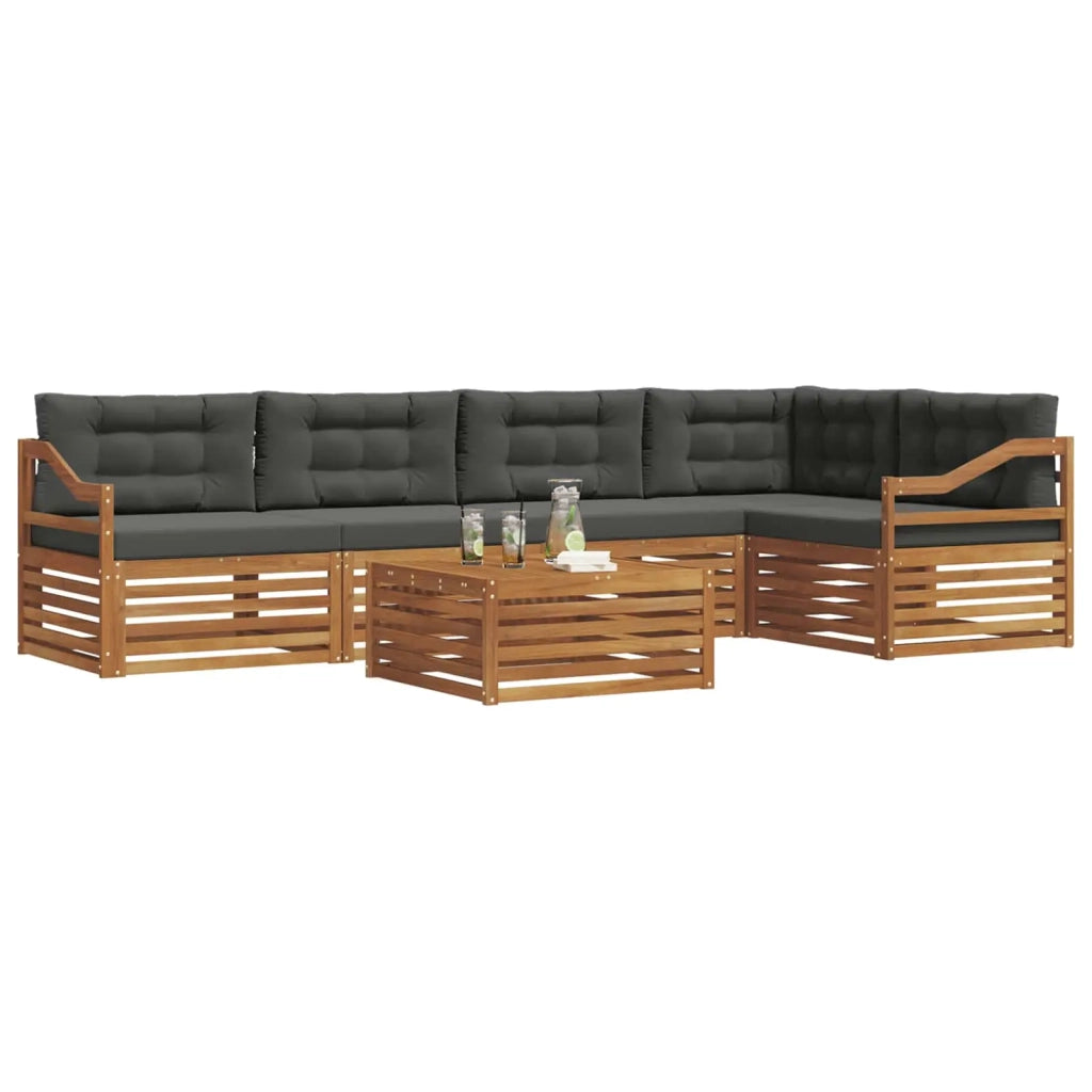 Set di divani da esterno con cuscino 6 pcs Naturale e Antracite 3373517
