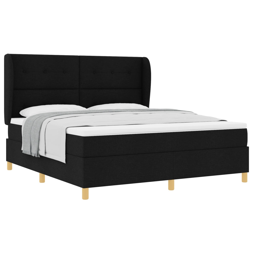 Letto Box Spring con Materasso vitaXL Nero 180x200 cm Tessuto