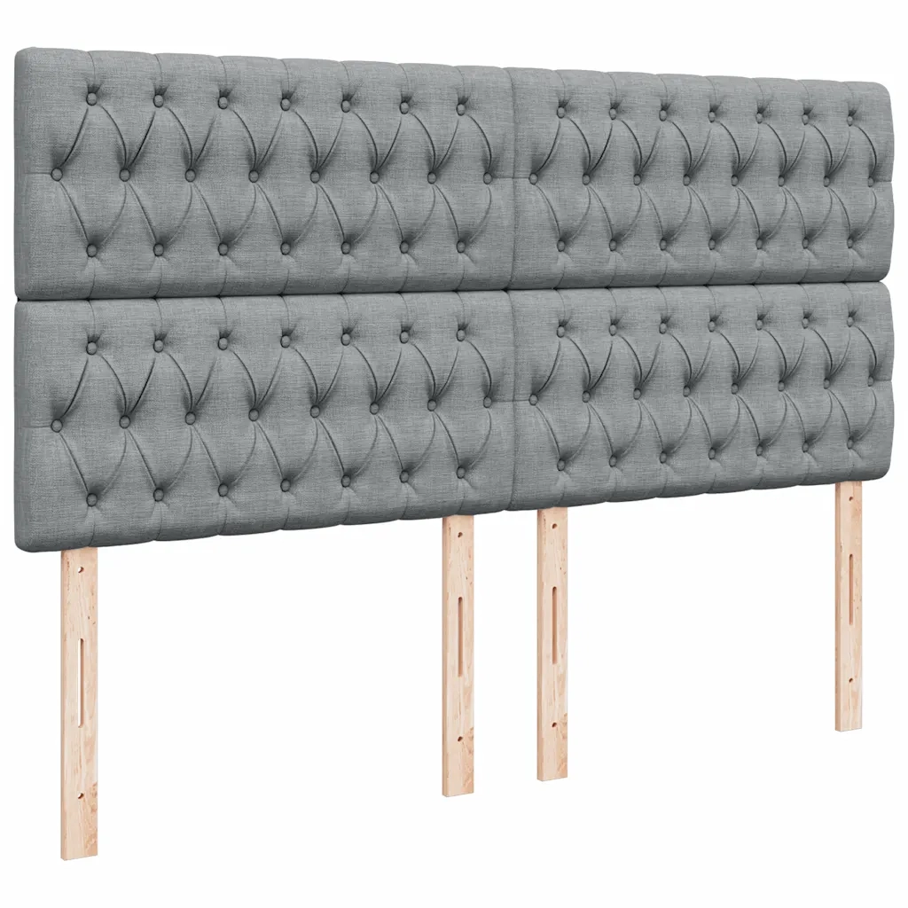 Giroletto a Molle con Materasso Grigio Chiaro 200x200cm Tessuto
