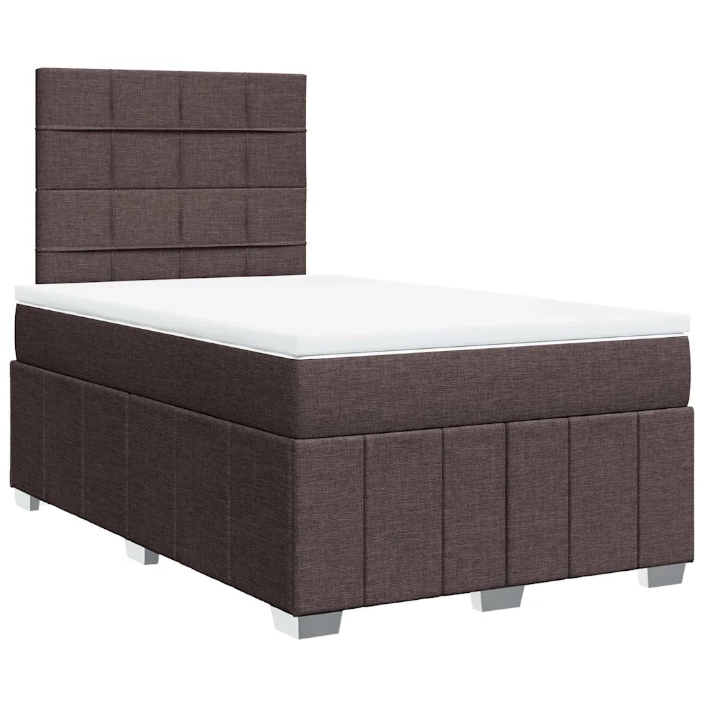 Giroletto a Molle con Materasso Marrone Scuro 120x190cm Tessuto 3291610