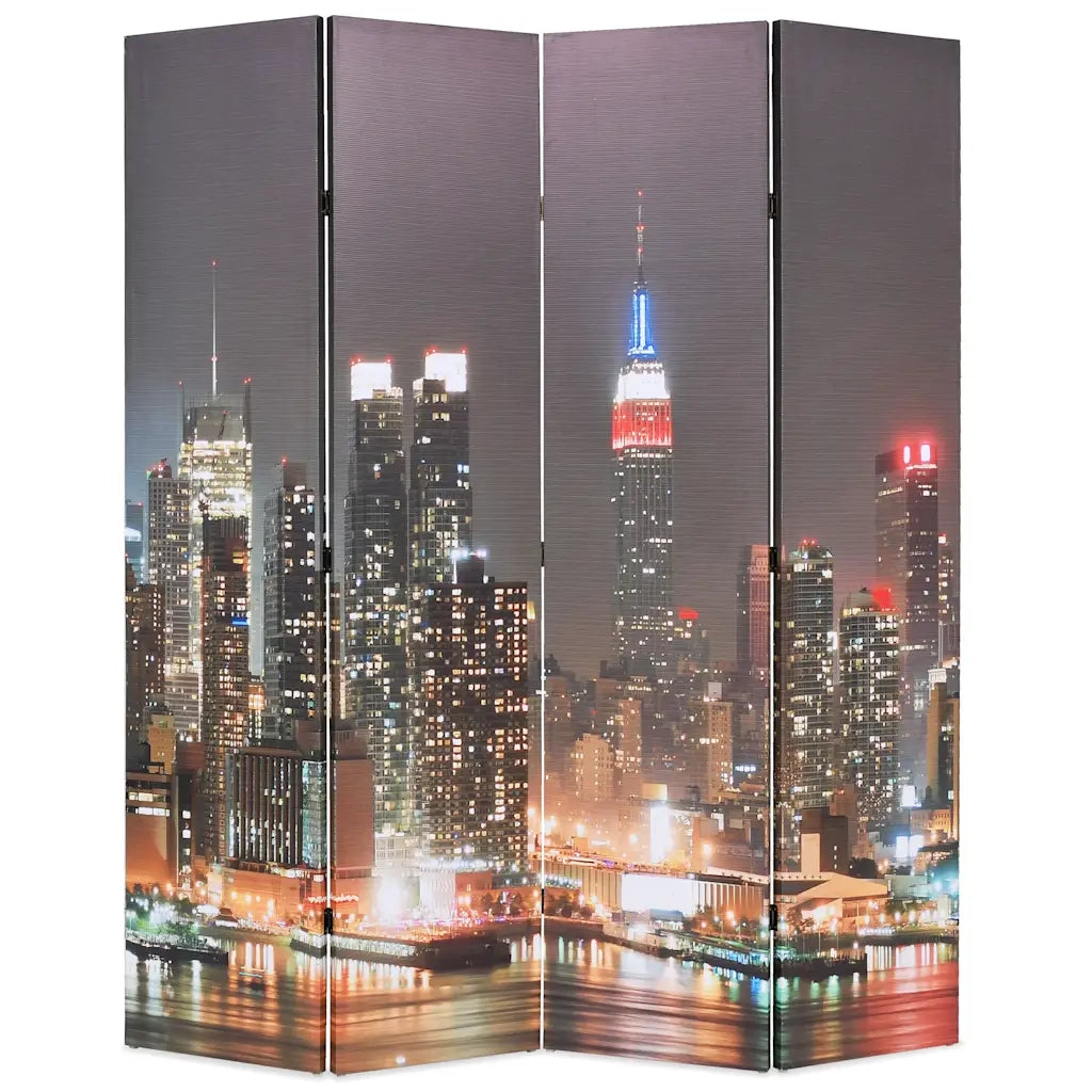 Paravento Pieghevole 160x170 cm Stampa New York di Notte