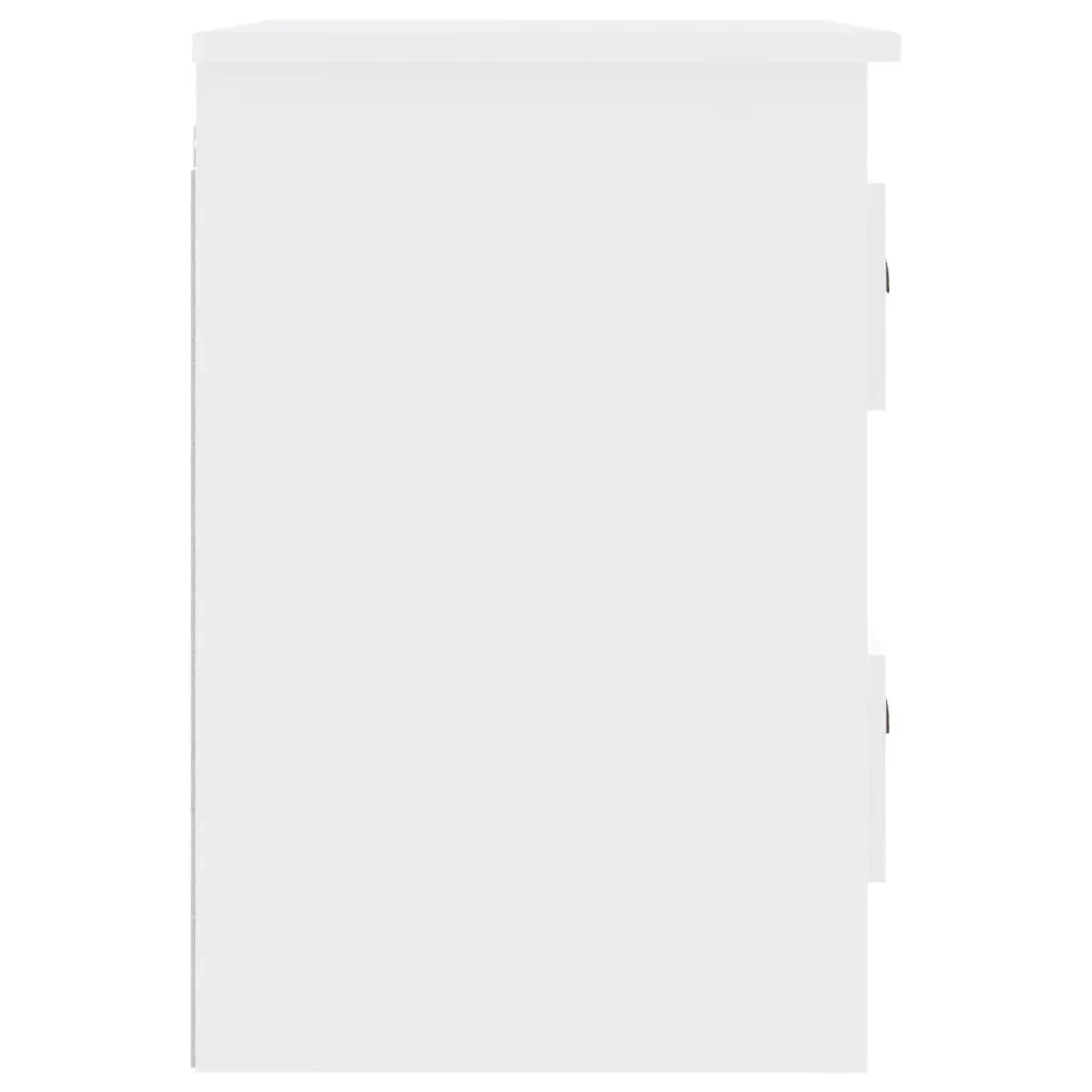 Set di 2 Comodini | Armadio da Notte | Mobiletto da notte a Parete Bianco Lucido 41,5x36x53 cm