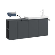 Mobile lavabo "Ferla 110" - 110 x 22 x 45 cm - Antracite opaco