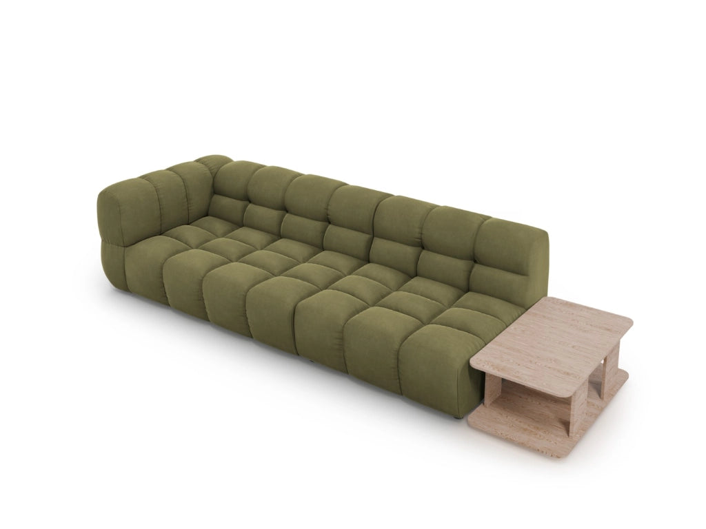 Cosmopolitan Design - Divano modulare destro "Sky" 4 posti in velluto verde chiaro 