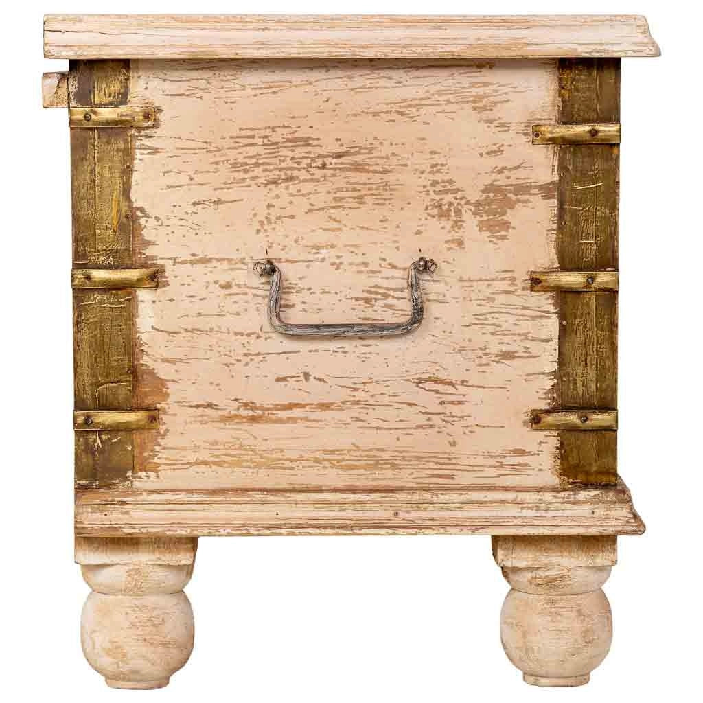Baule in legno bianco, fatto a mano, 146x40x46h cm