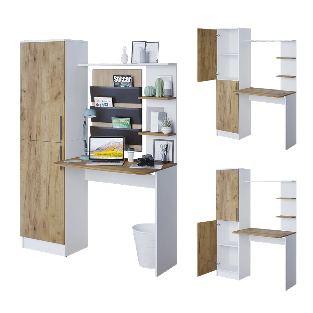 Vicco Scrivania Rovere bianco/dorato 122.9 x 33.4 cm