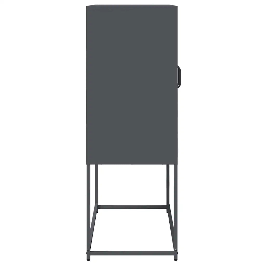 Credenza | Madia | Buffet da pranzo | Armadio da pranzo Antracite 68x39x107 cm Acciaio