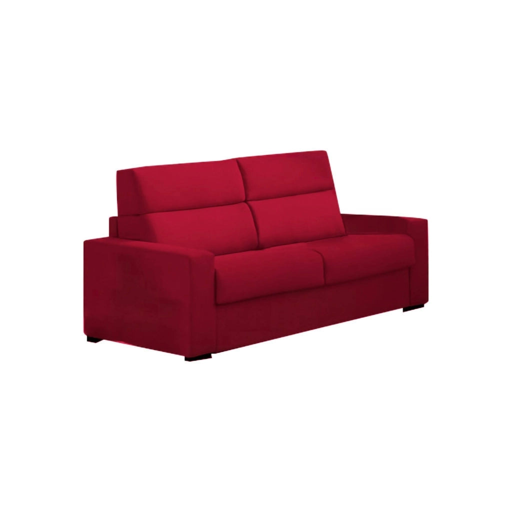 Sonico, Divano Letto 2 Posti Sfoderabile Made in Italy, 200x95 cm Rosso