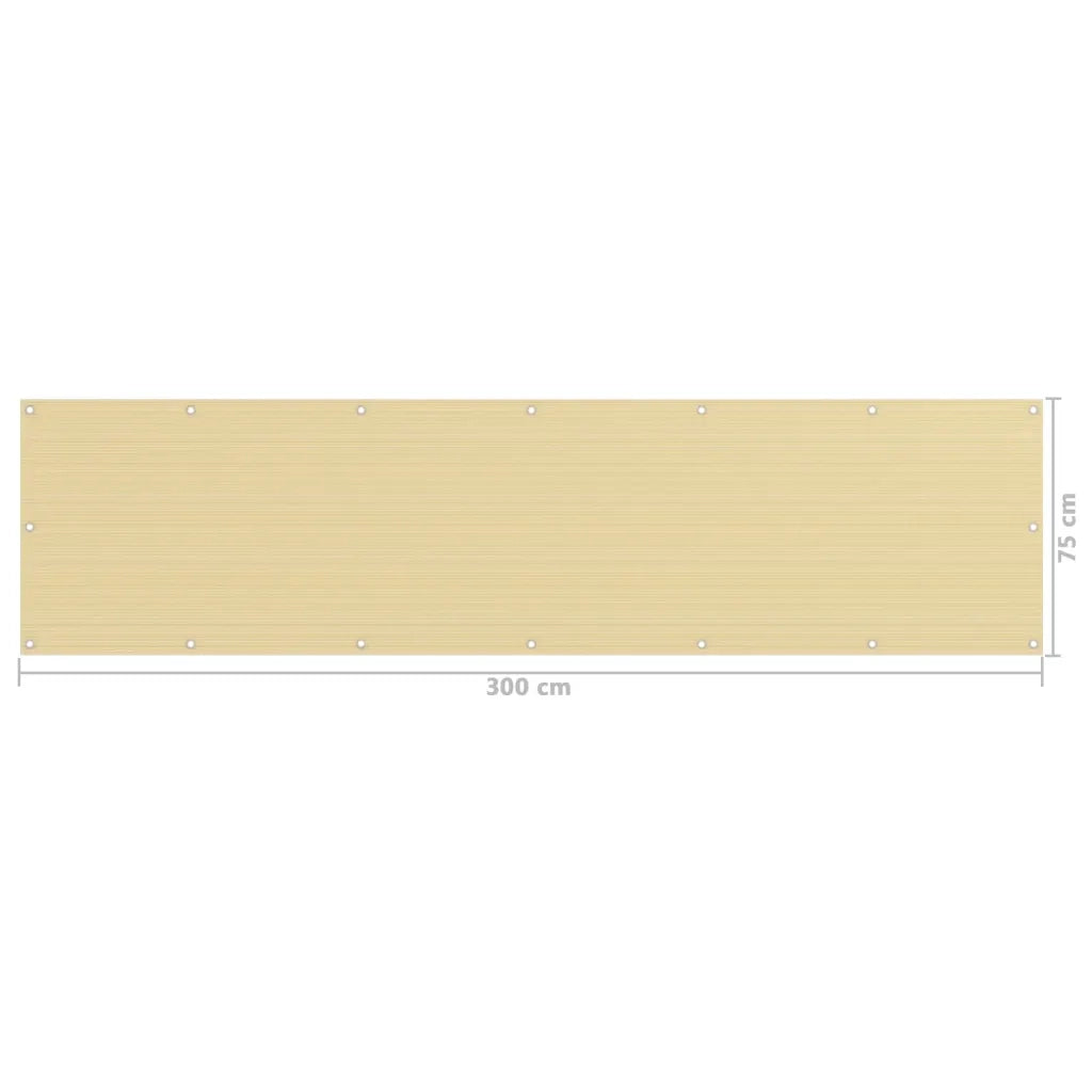 Schermo Frangivista per Balconi Beige 75x300 cm in HDPE 310908