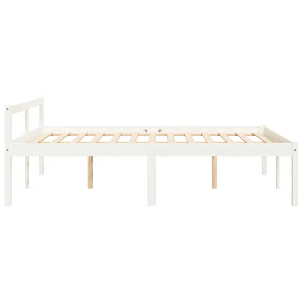 Letto per Anziani Bianco 120x190 cm Small Double Legno di Pino 810585