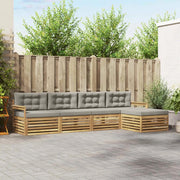 Set di divani da esterno 5 pcs Bianco e Grigio Chiaro