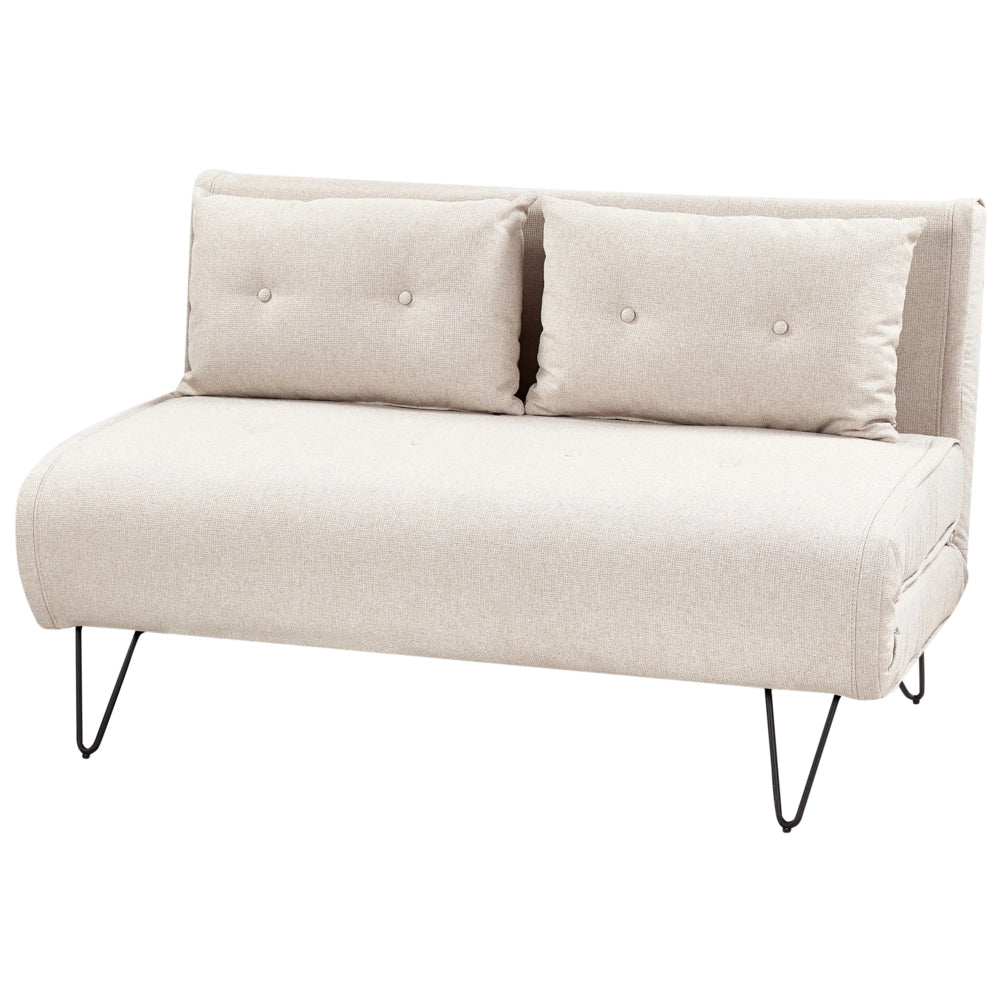 Set da salotto 3 posti con cuscini in tessuto beige chiaro con cuscini stile moderno