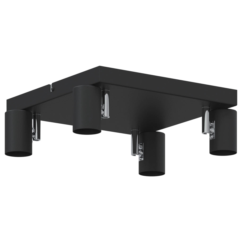 Faretto da soffitto 4 vie regolabili nero E27