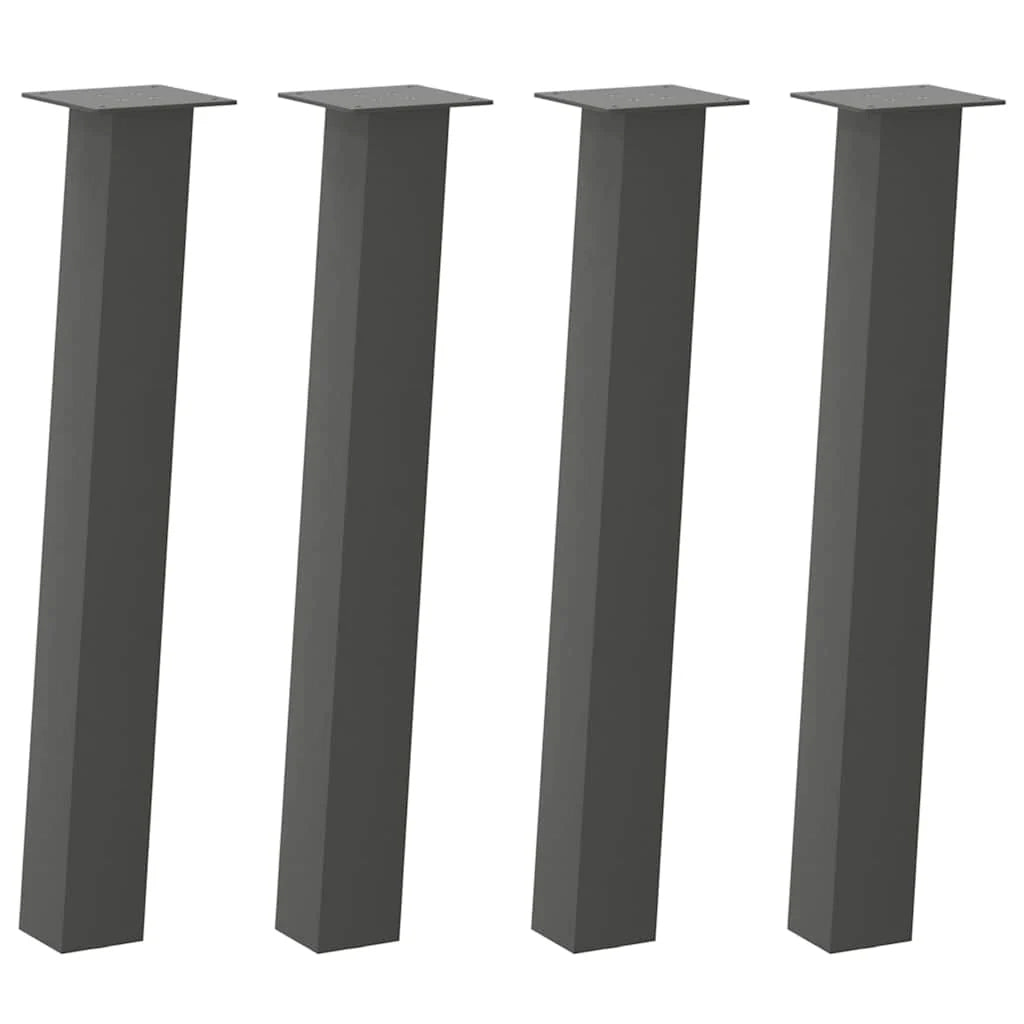 Set di 4 gambe per tavolo consolle 72 x 72 cm design moderno pratico montaggio rapido acciaio antracite 02_0056803
