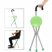 Trade Shop - Bastone Da Passeggio Treppiedi Con Sedia Sgabello Anziani Campeggio -