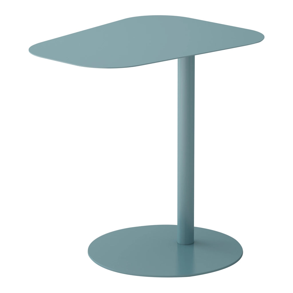 Tavolino Laterale da Divano Nastätten Metallo Piano Trapezoidale - Blu opaco [en.casa]