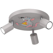 Plafoniera Luminex Fun grigia tonda 3 spot GU10 8W