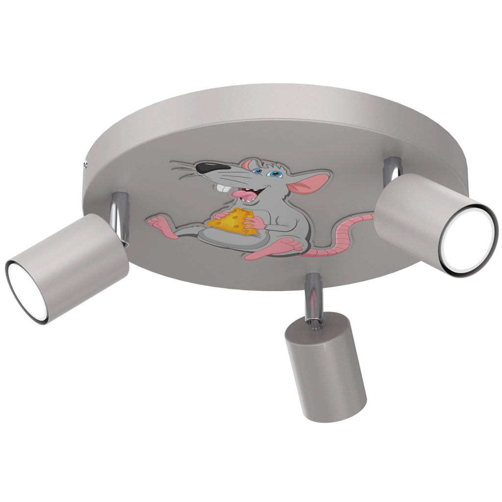 Plafoniera Luminex Fun grigia tonda 3 spot GU10 8W